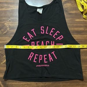 V.S. PINK black/pink crop tank top size small